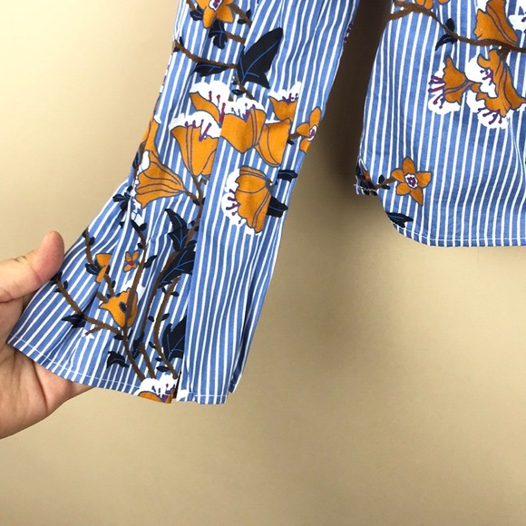 Who What Wear Striped Bell Sleeve Top Shirt #803 - Picture 3 of 5